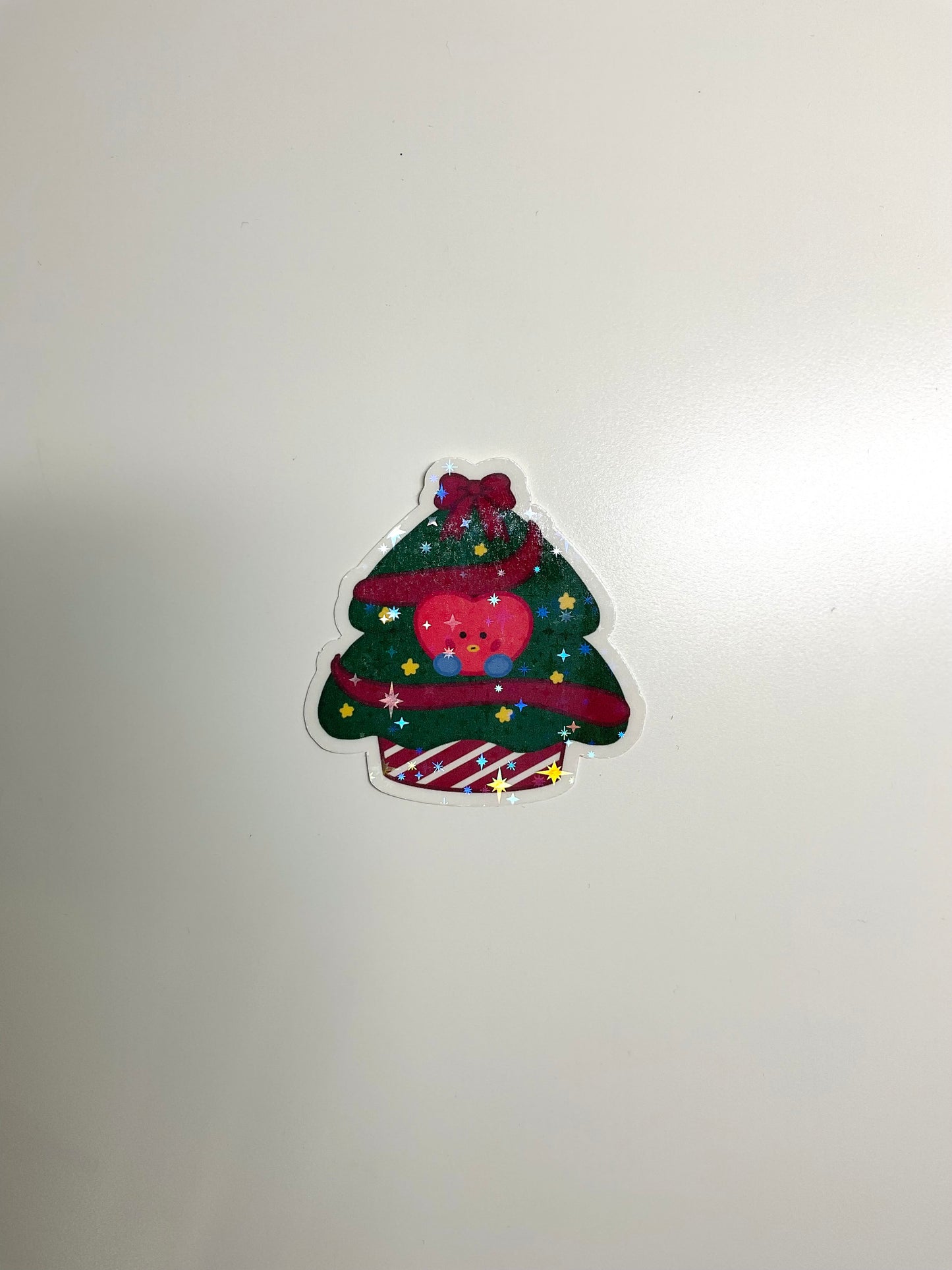 BT21 Christmas Tree Themed Holographic Sticker