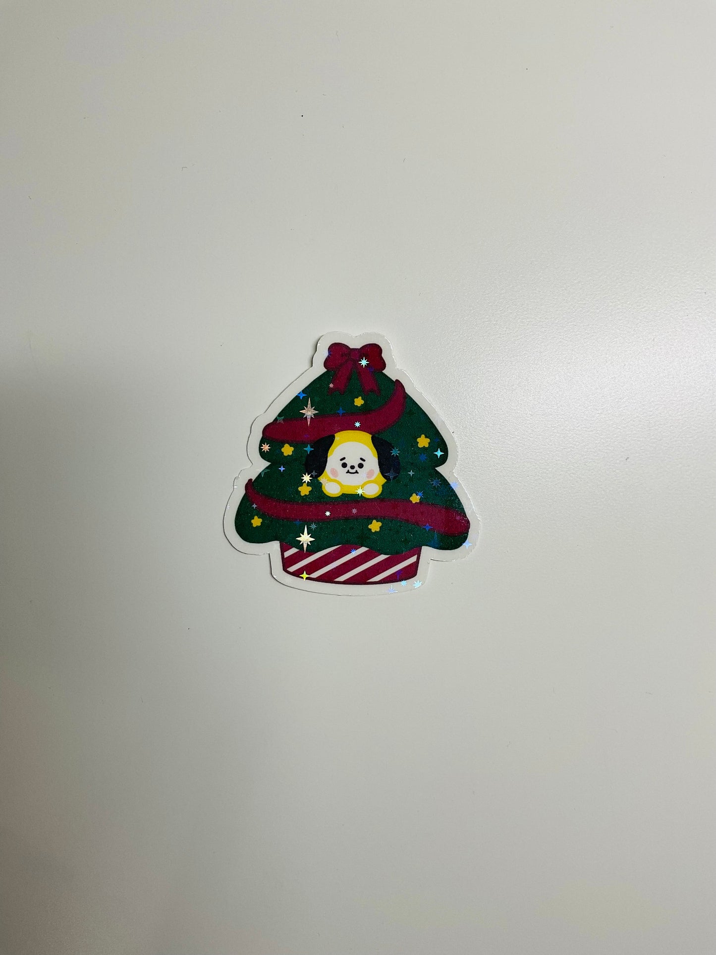BT21 Christmas Tree Themed Holographic Sticker