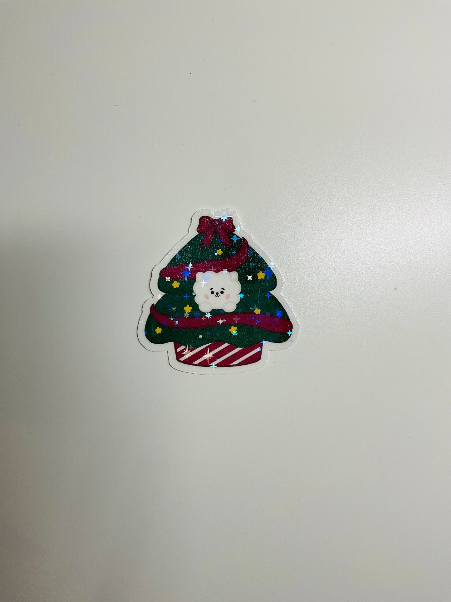 BT21 Christmas Tree Themed Holographic Sticker