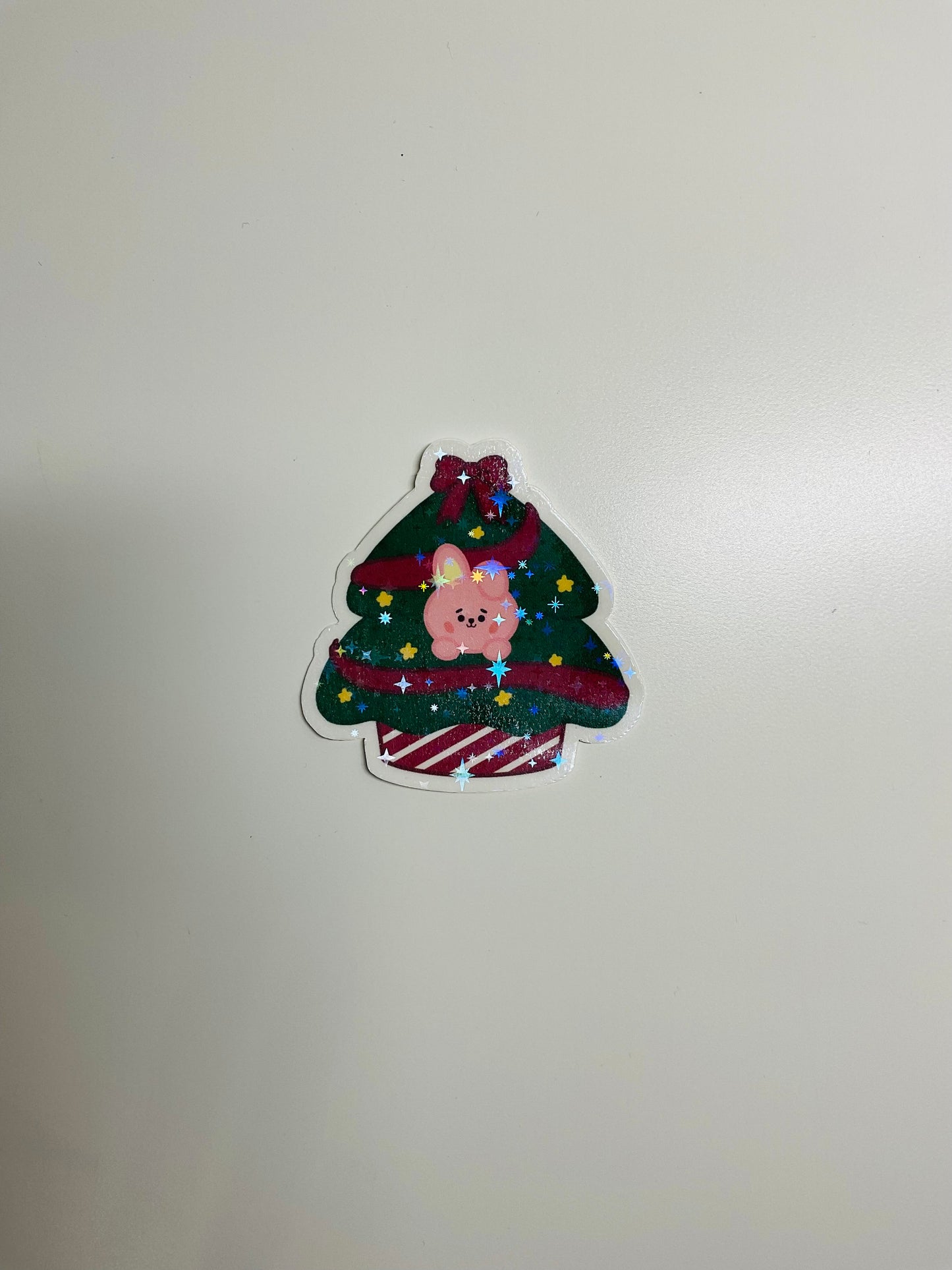 BT21 Christmas Tree Themed Holographic Sticker