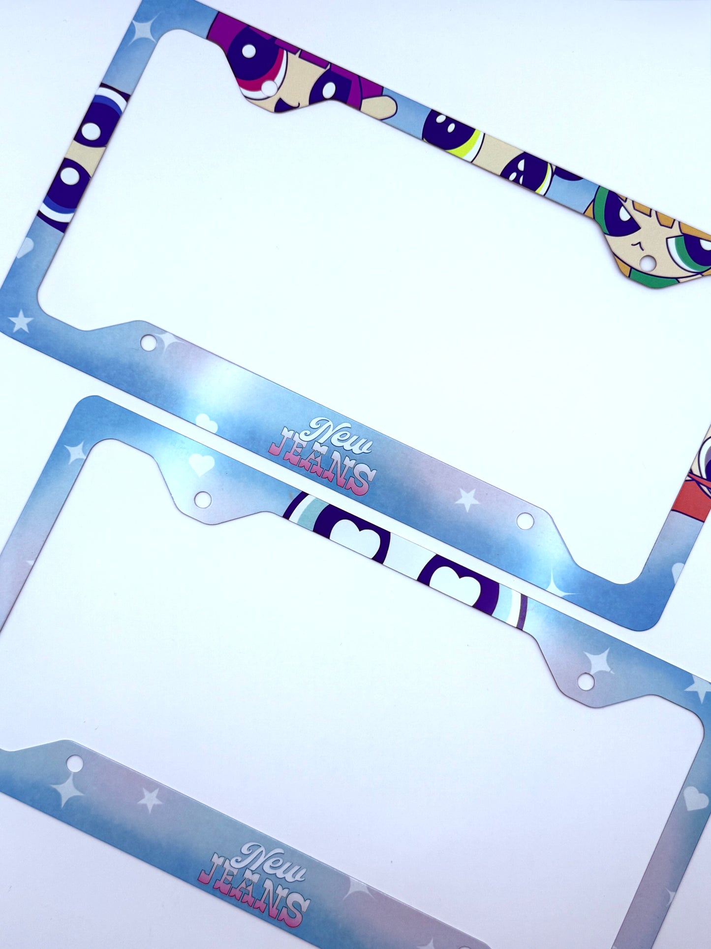NewJeans x Powerpuff Girls Get Up Themed License Plate Frame