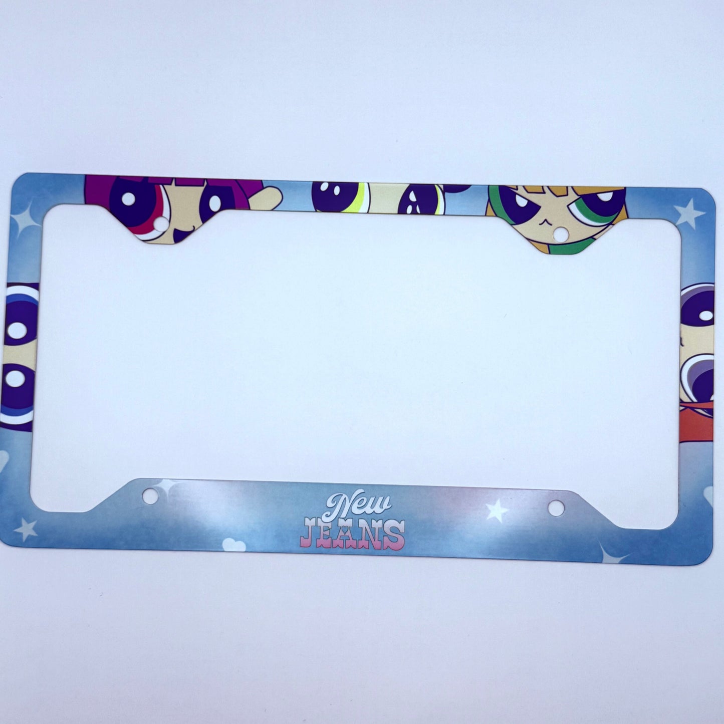 NewJeans x Powerpuff Girls Get Up Themed License Plate Frame