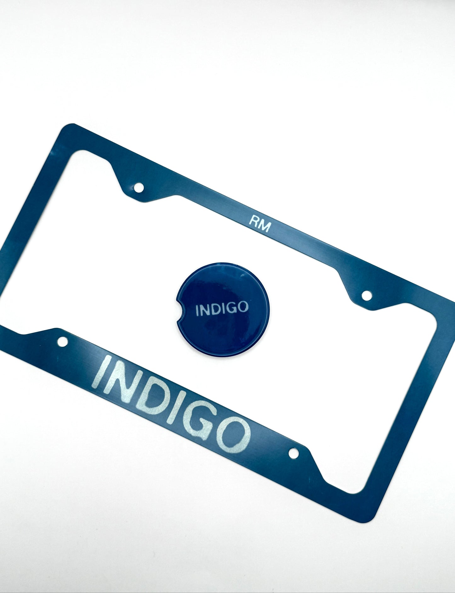 BTS RM Indigo Inspired License Plate Frame & Car Coaster Bundle