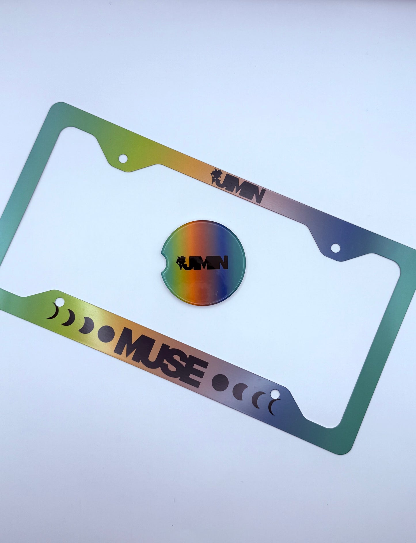 BTS Jimin Muse Inspired License Plate Frame & Car Coaster Bundle