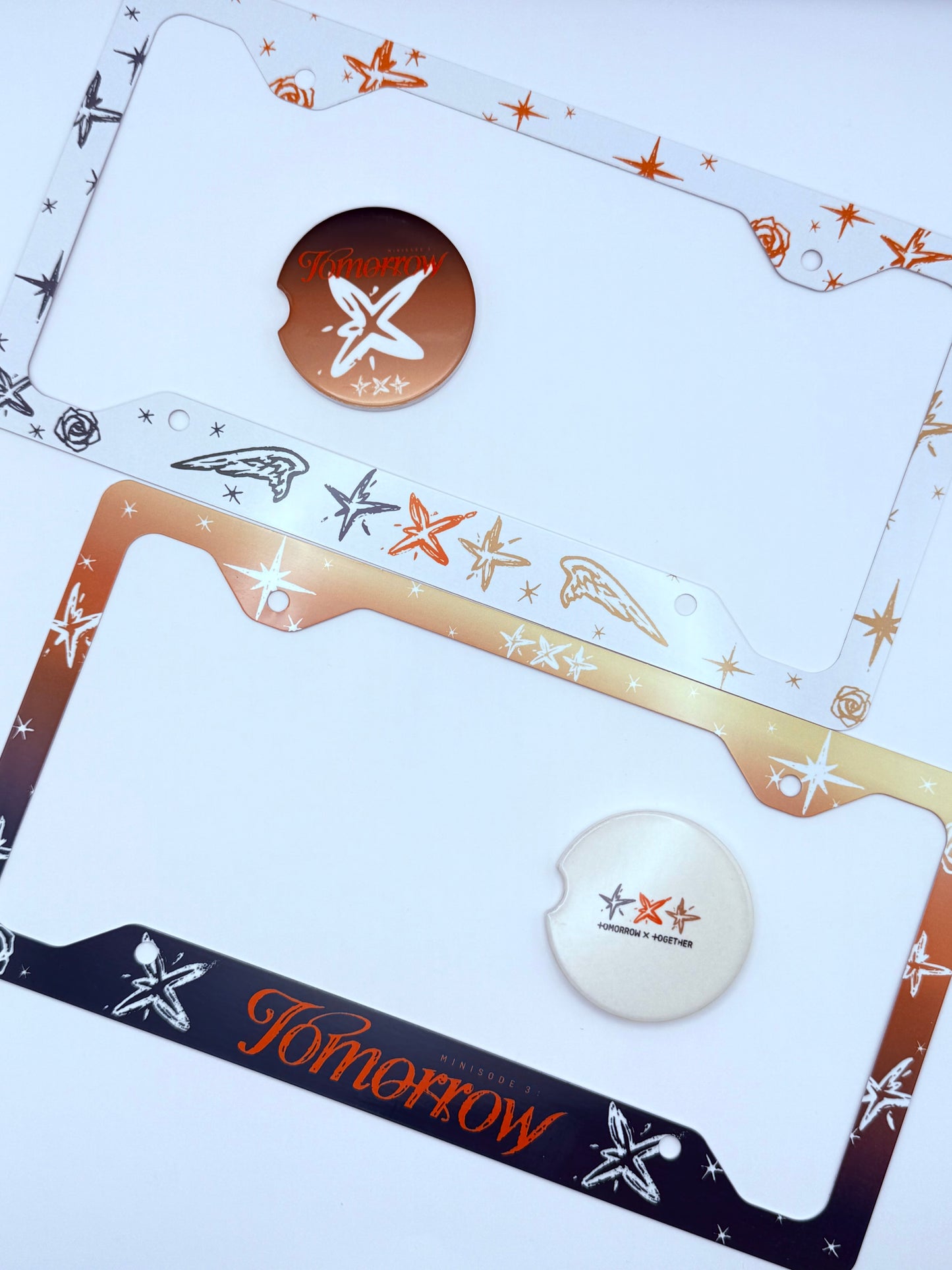 Tomorrow x Together minisode 3: Tomorrow Inspired License Plate Frame & Car Coaster Bundle