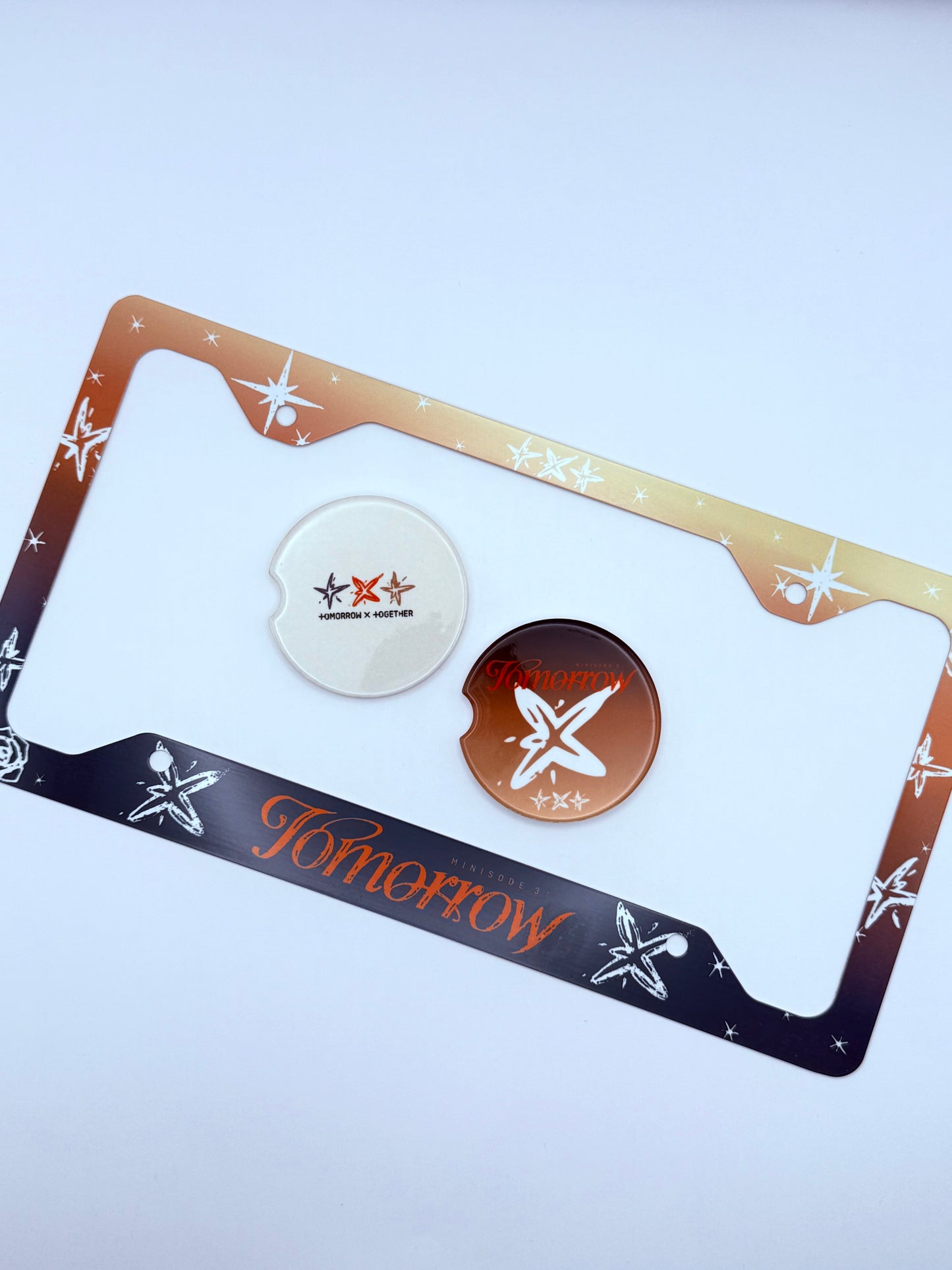 Tomorrow x Together minisode 3: Tomorrow Inspired License Plate Frame & Car Coaster Bundle