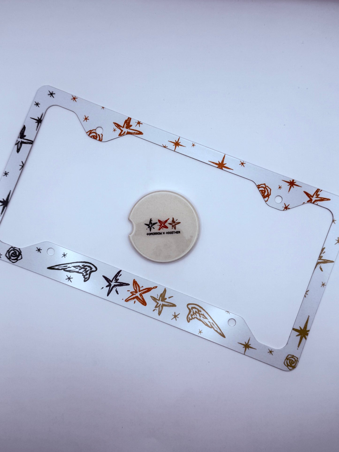 Tomorrow x Together minisode 3: Tomorrow Inspired License Plate Frame & Car Coaster Bundle