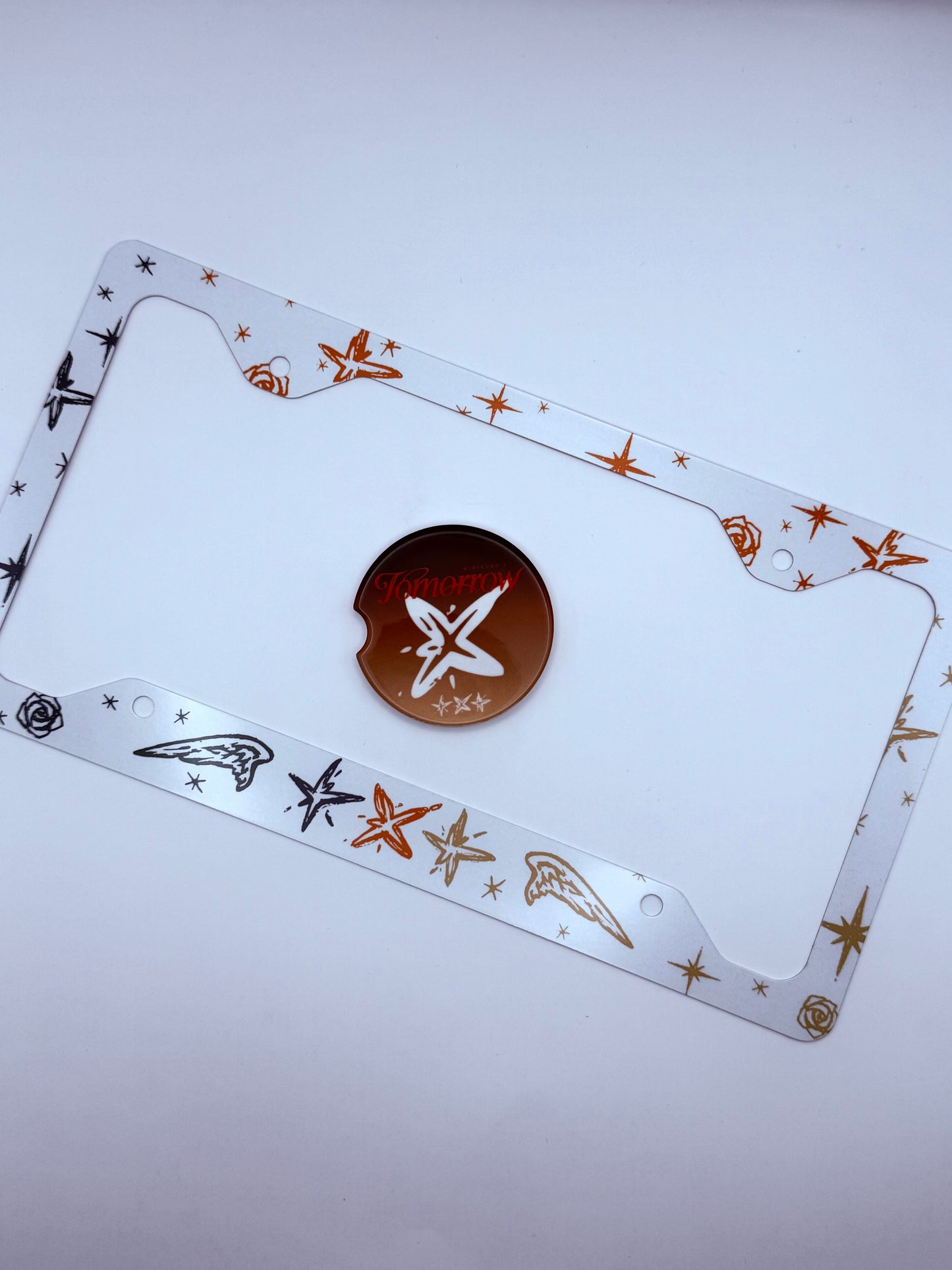 Tomorrow x Together minisode 3: Tomorrow Inspired License Plate Frame & Car Coaster Bundle