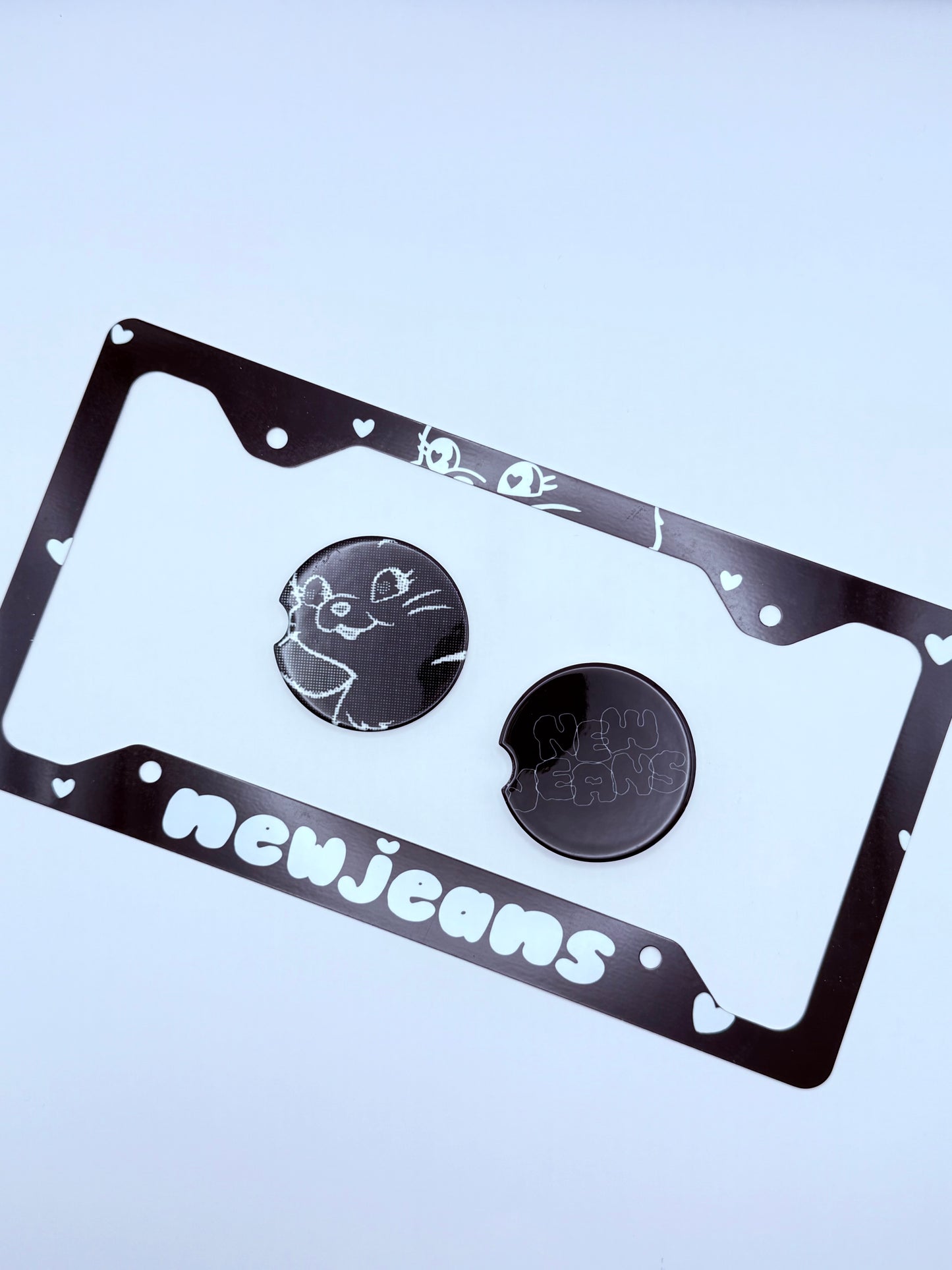 NewJeans Inspired License Plate Frame & Car Coaster Bundle