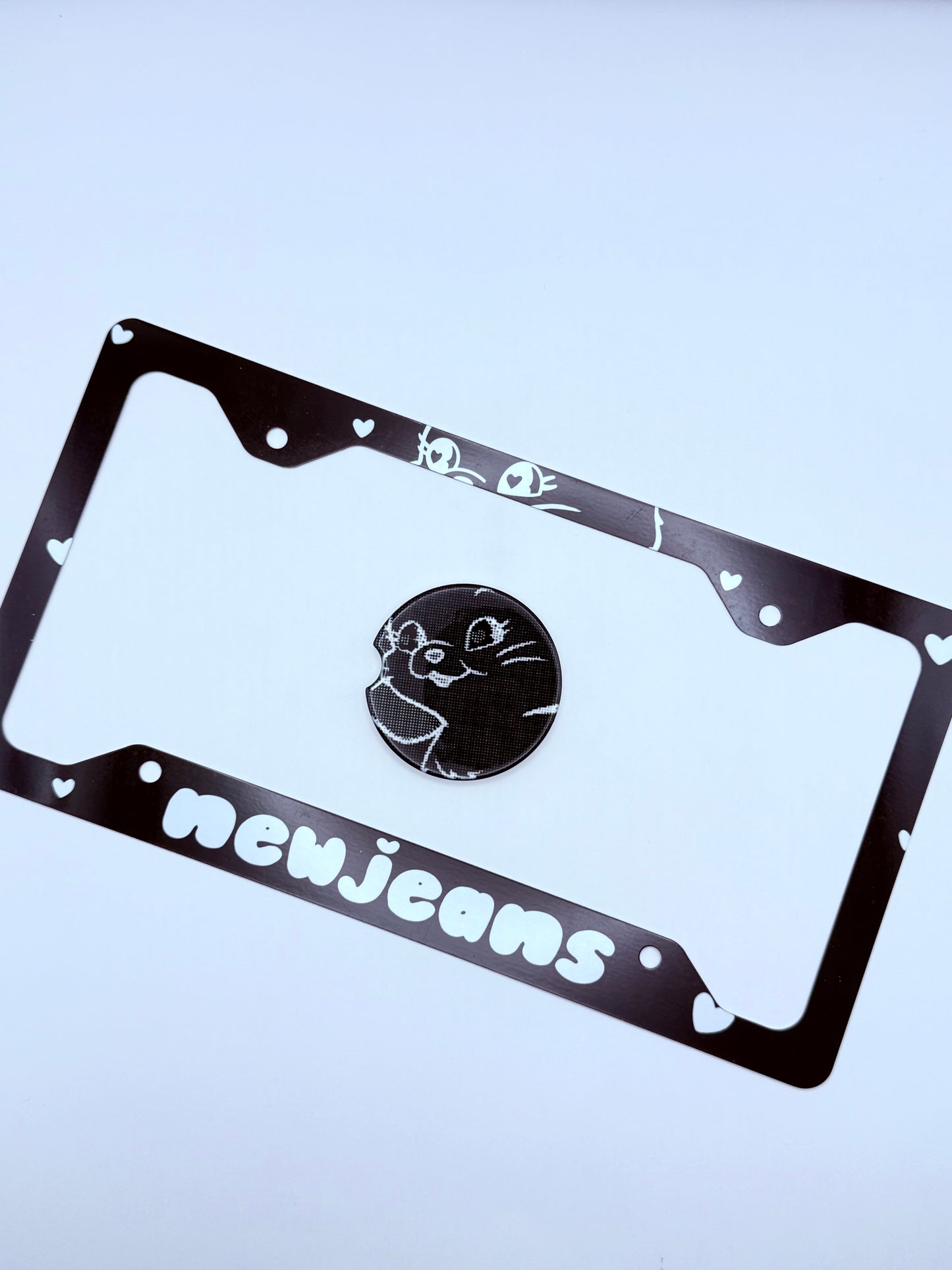 NewJeans Inspired License Plate Frame & Car Coaster Bundle