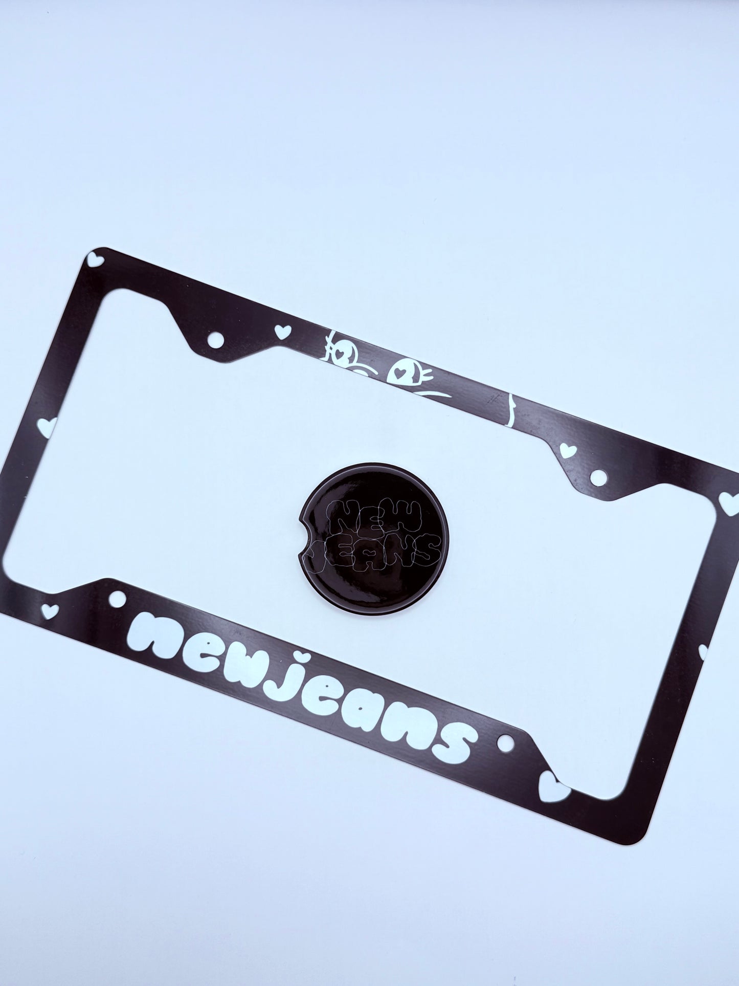 NewJeans Inspired License Plate Frame & Car Coaster Bundle