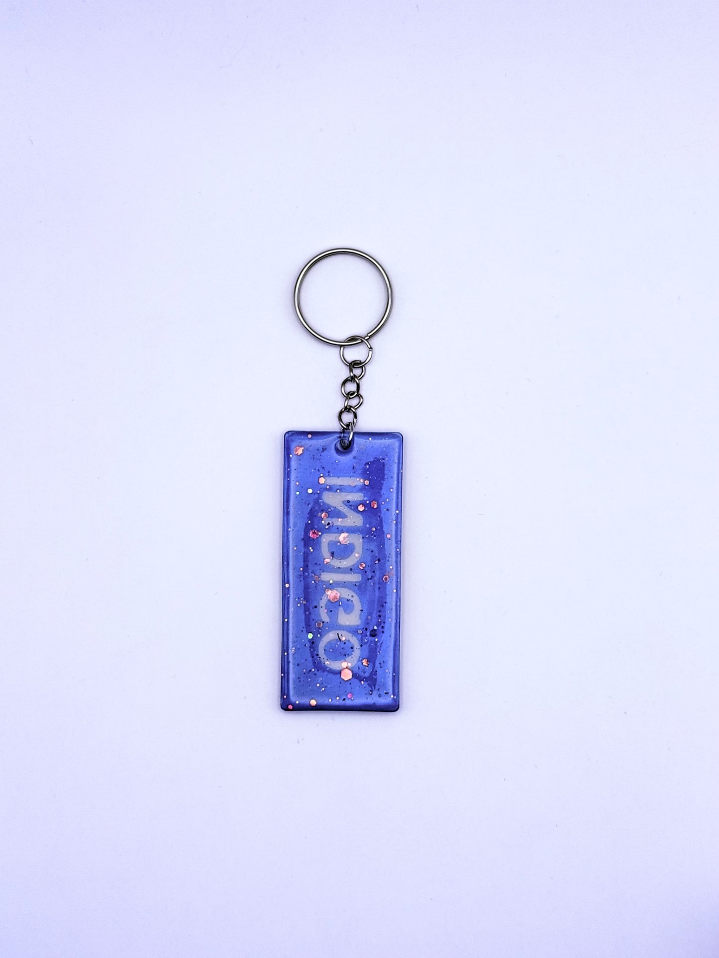 BTS RM Indigo Resin Glitter Acrylic Keychain