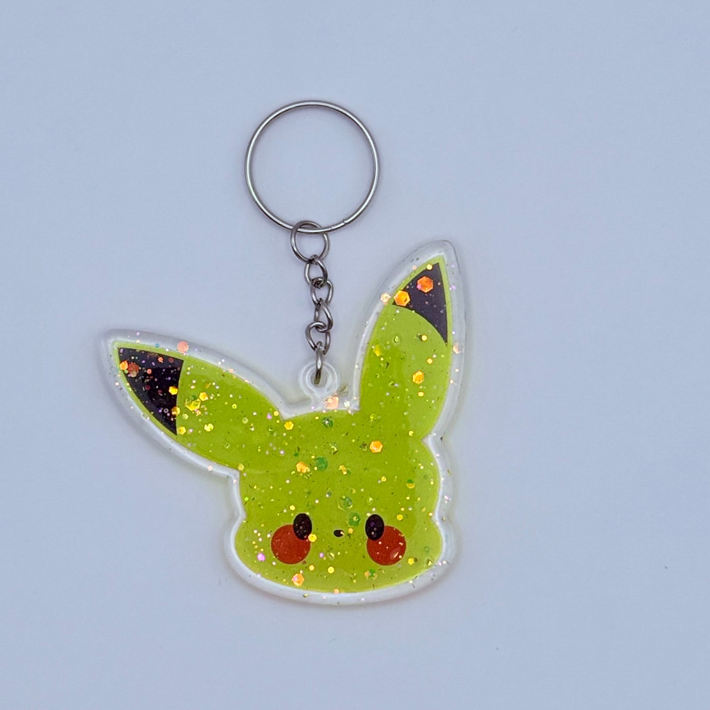 Pikachu Resin Glitter Acrylic Keychain