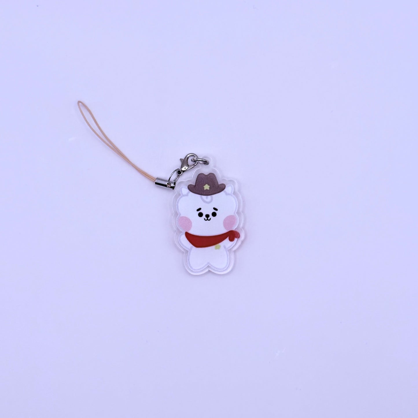 BT21 Cowboy RJ and Wootteo Double-Sided Phone Charm