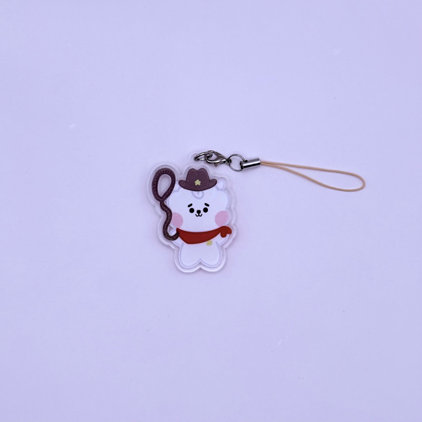 BT21 Cowboy RJ and Wootteo Double-Sided Phone Charm