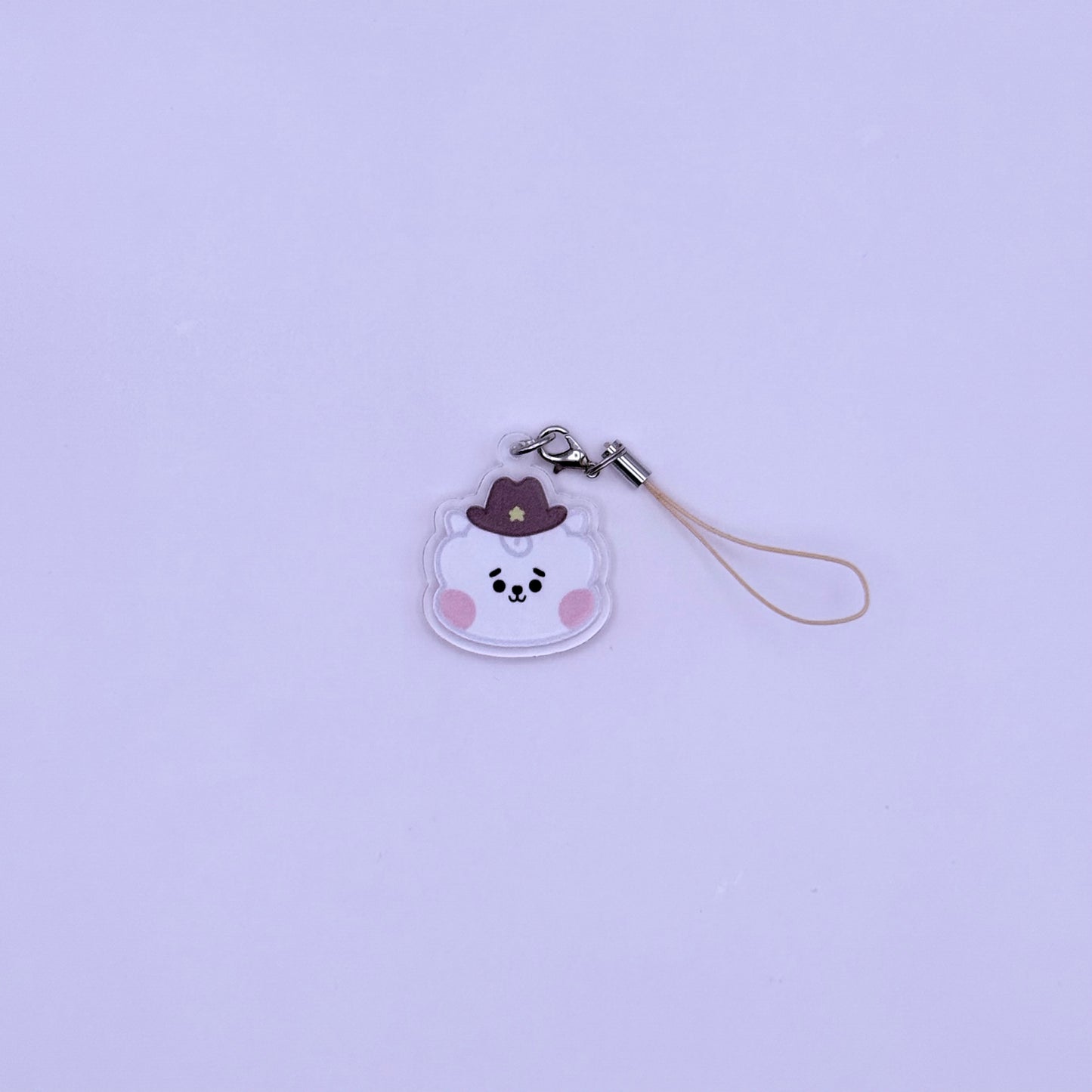 BT21 Cowboy RJ and Wootteo Double-Sided Phone Charm