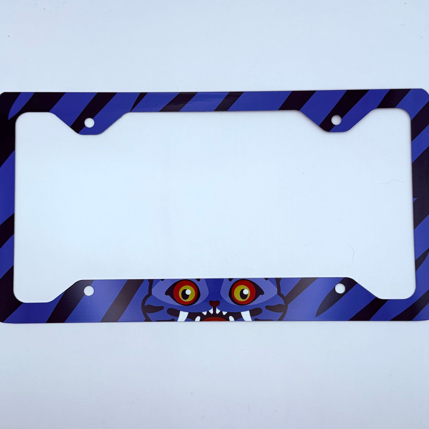 Derpy Demon Tiger Themed License Plate Frame