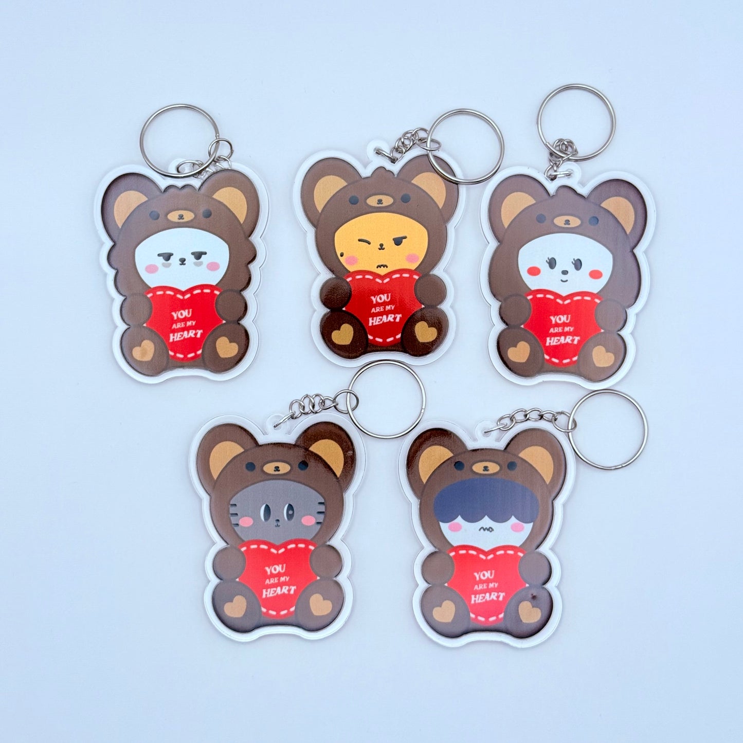 PPULBATU Teddy Bear Double-Sided Acrylic Keychain