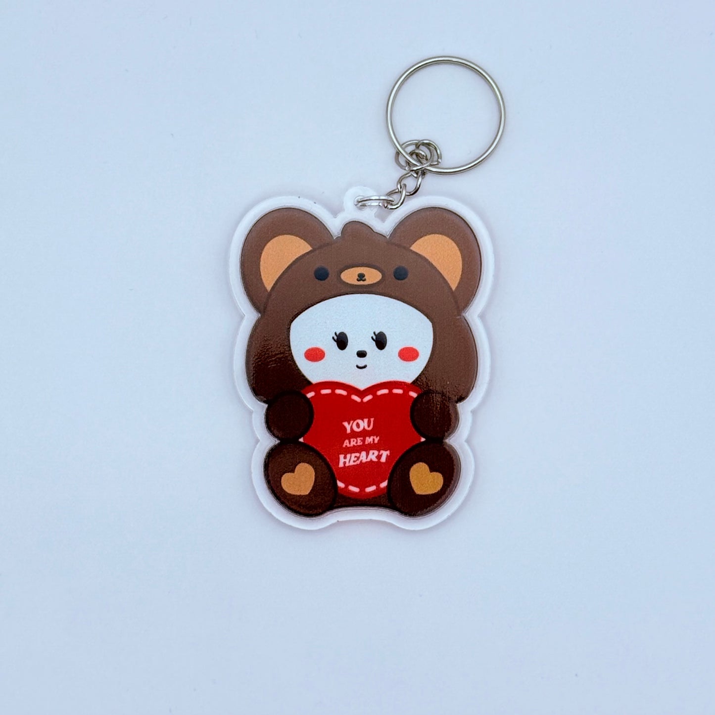 PPULBATU Teddy Bear Double-Sided Acrylic Keychain