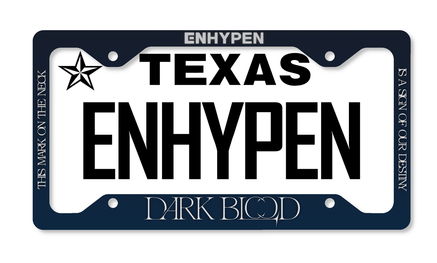 ENHYPEN Dark Blood Inspired License Plate Frame & Car Coaster Bundle