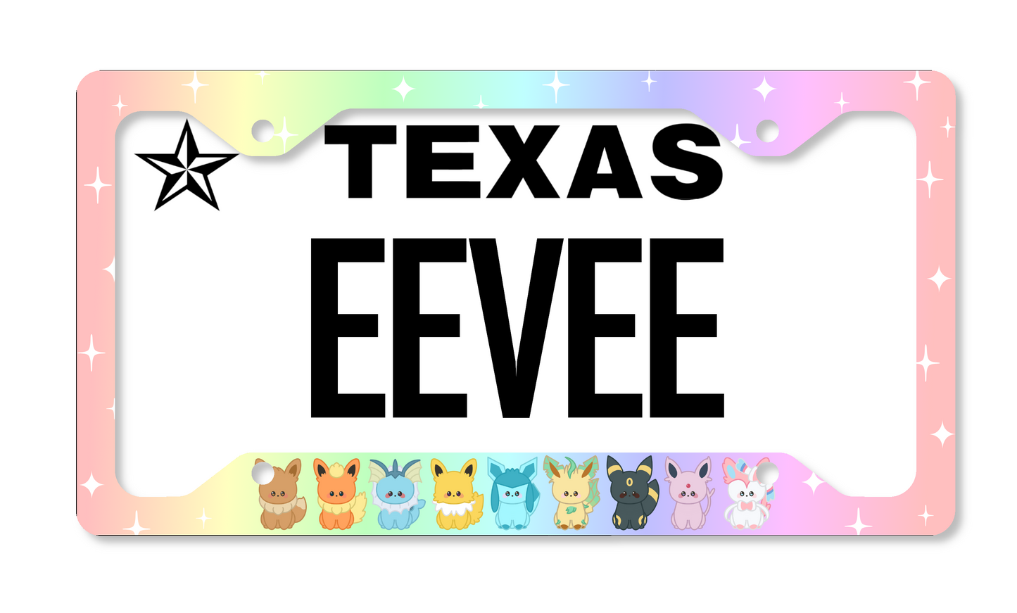 Eeveelution Themed License Plate Frame