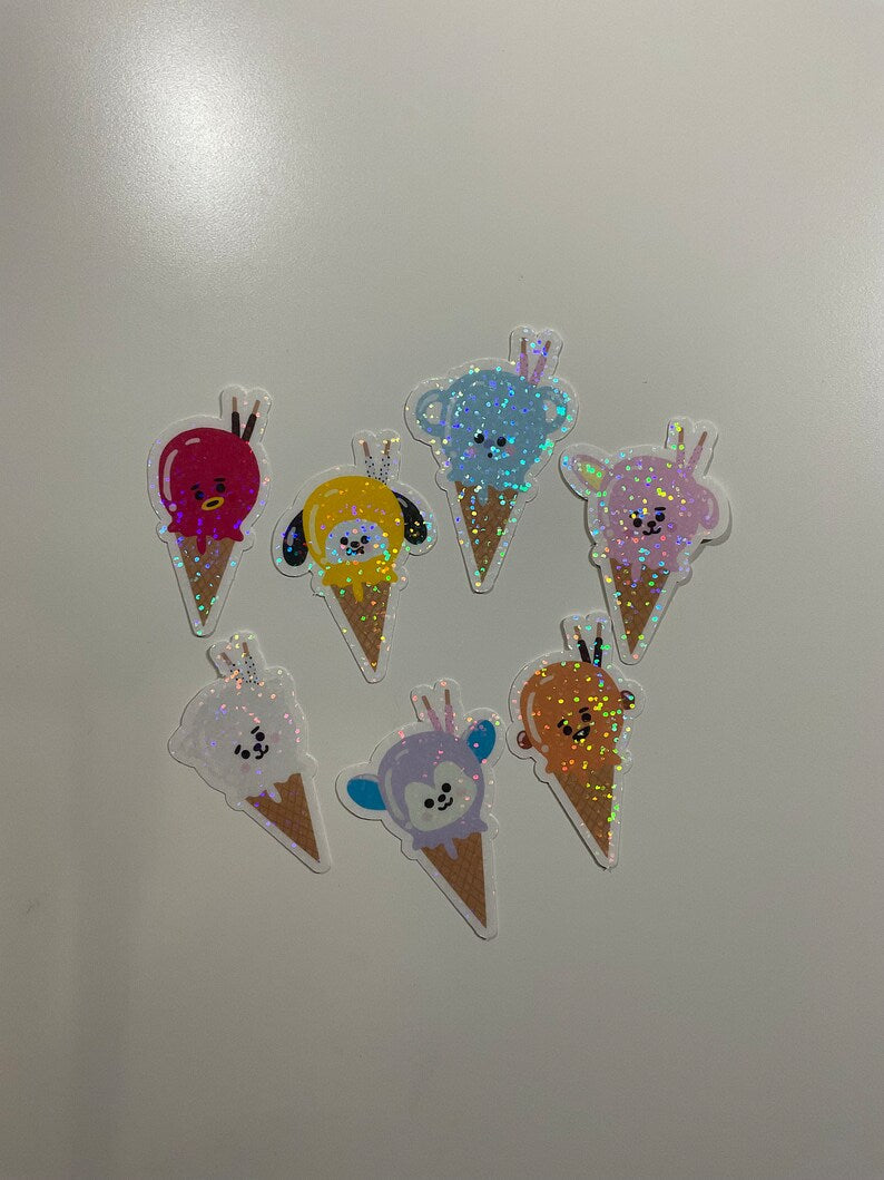Ice Cream BT21 Holographic Sticker