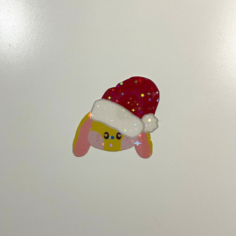 Santa Hat NewJeans Bunini Holographic Sticker