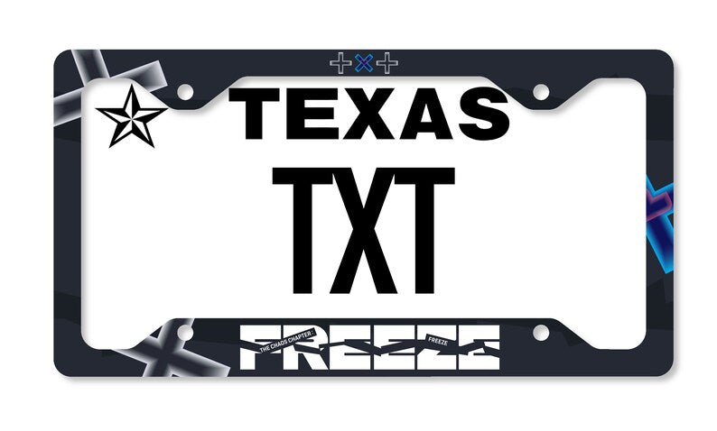 Tomorrow x Together The Chaos Chapter: Freeze Inspired License Plate Frame & Car Coaster Bundle