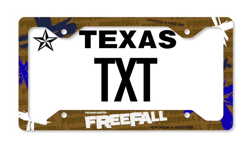 Tomorrow x Together The Name Chapter: Freefall Inspired License Plate Frame & Car Coaster Bundle