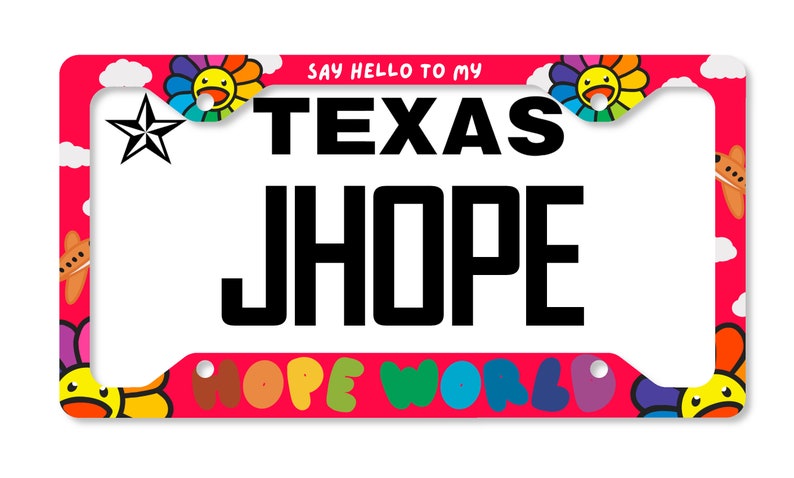BTS J-Hope Hope World Inspired License Plate Frame