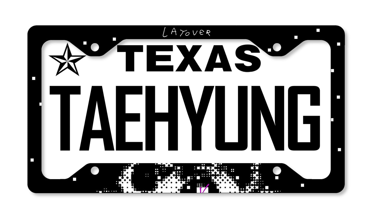 BTS V LAYO(V)ER Inspired License Plate Frame & Car Coaster Bundle