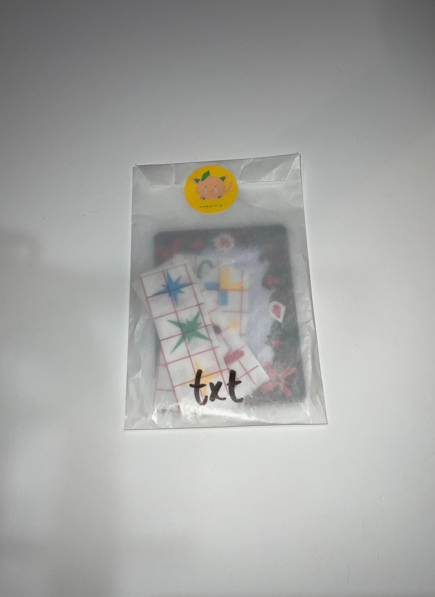 K-POP, BTS, & TXT Oopsie Grab Bag | Stickers | Decals | Buttons | Decorated Toploaders | Photocards