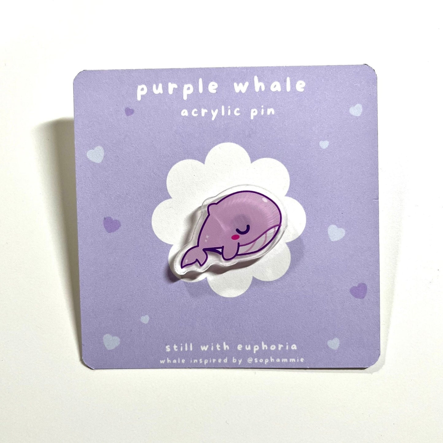 Cute BTS Purple Whale Acrylic Pin