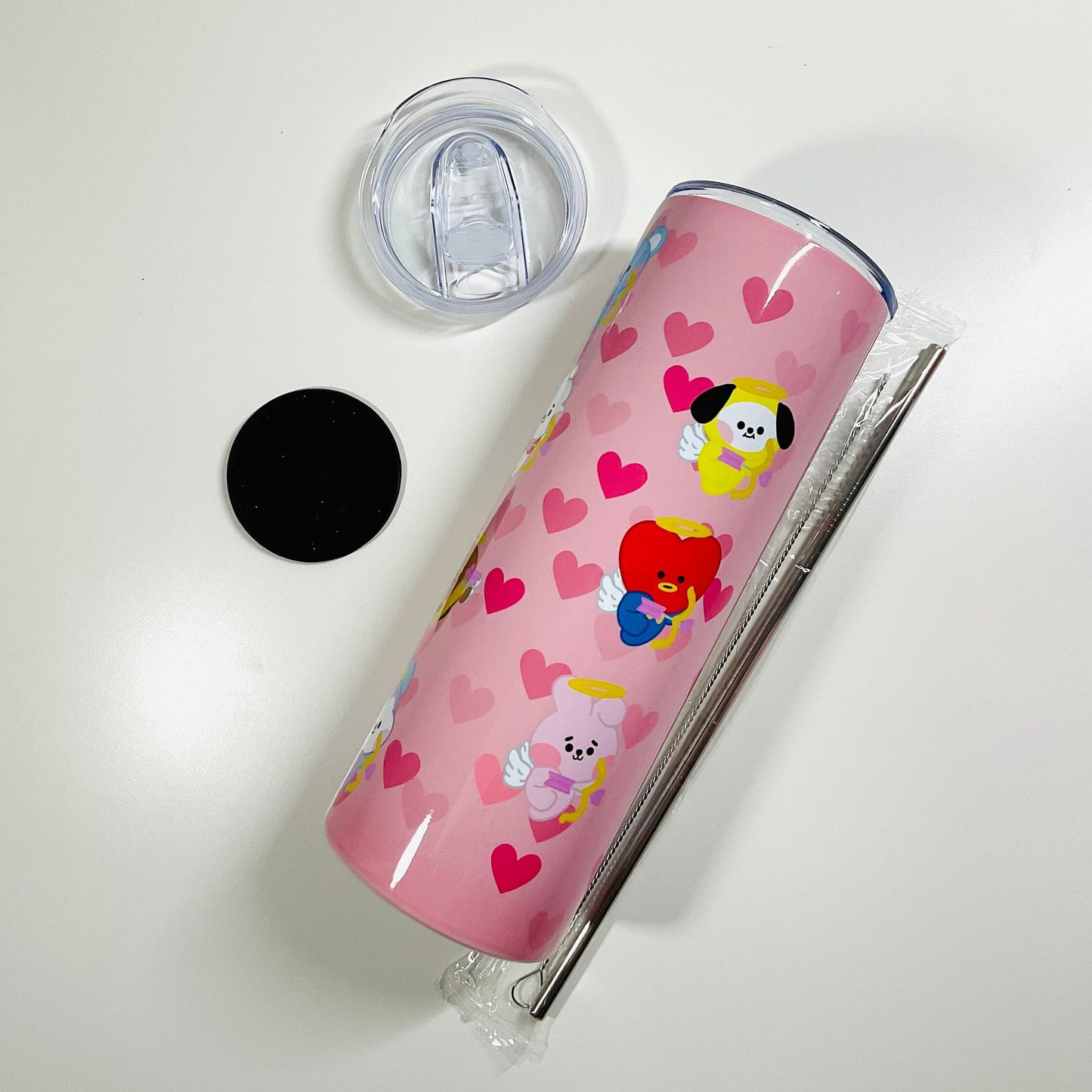 Cupid BT21 Valentine's Day Themed 20 oz Sublimated Stainless Steel Tumbler