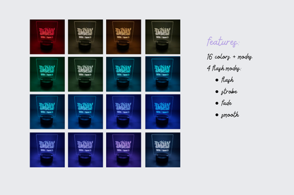 BTS SUGA/AGUST D D-DAY LED Night Light