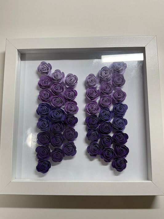 BTS Logo 8x8 Paper Flower Shadow Box | Precut 0.75 in Cardstock Paper Flower (42 pcs)