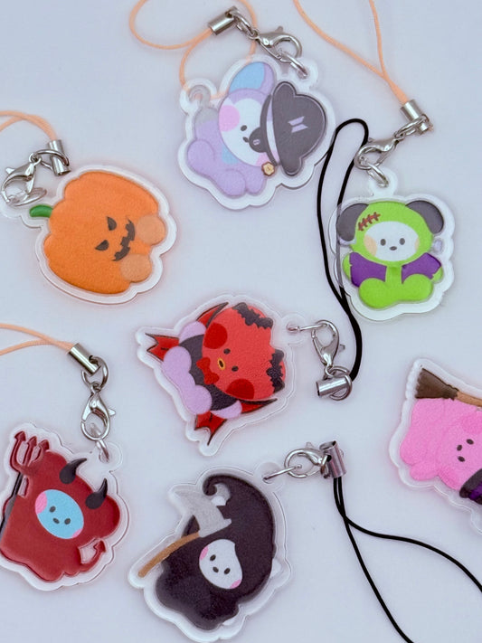 Halloween BT21 Double-Sided Phone Charm