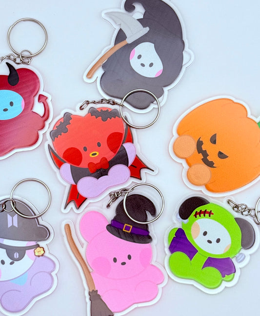 Halloween BT21 Double-Sided Acrylic Keychain