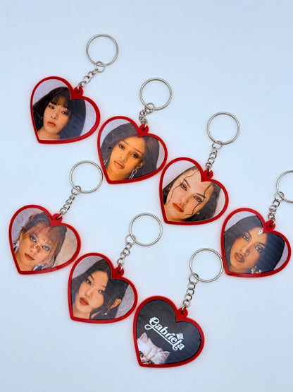 KATSEYE Gabriela Heart-Shaped Acrylic Keychain