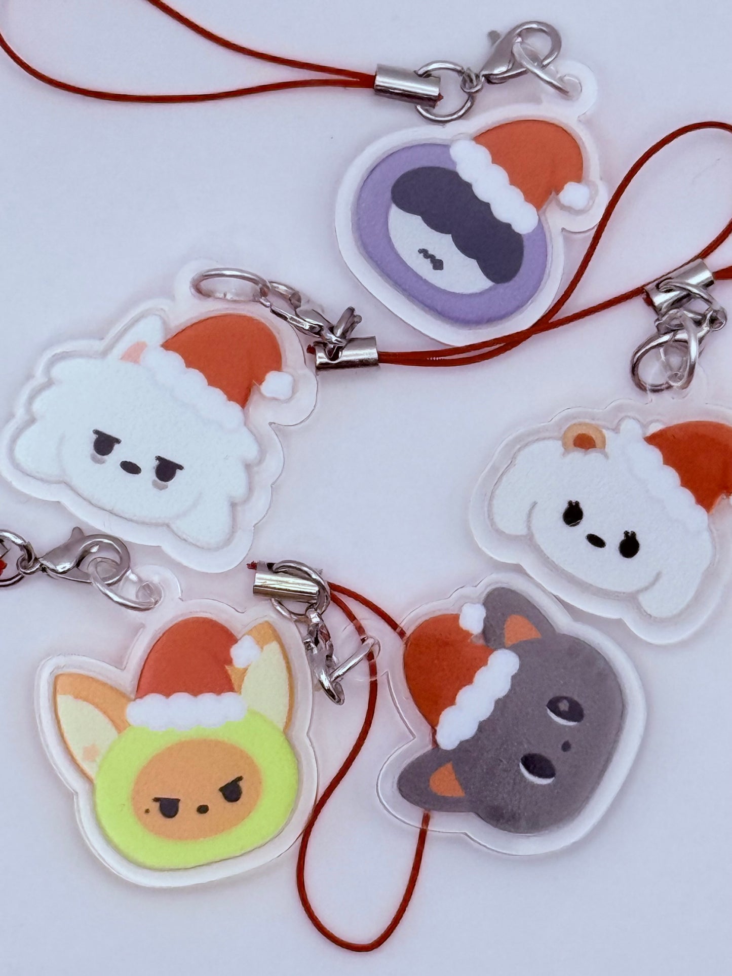 PPULBATU Santa Hat Double-Sided Phone Charm