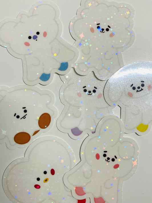 BT21 Ghost Themed Holographic Sticker