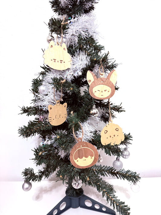 PPULBATU Christmas Wood Veneer Ornaments