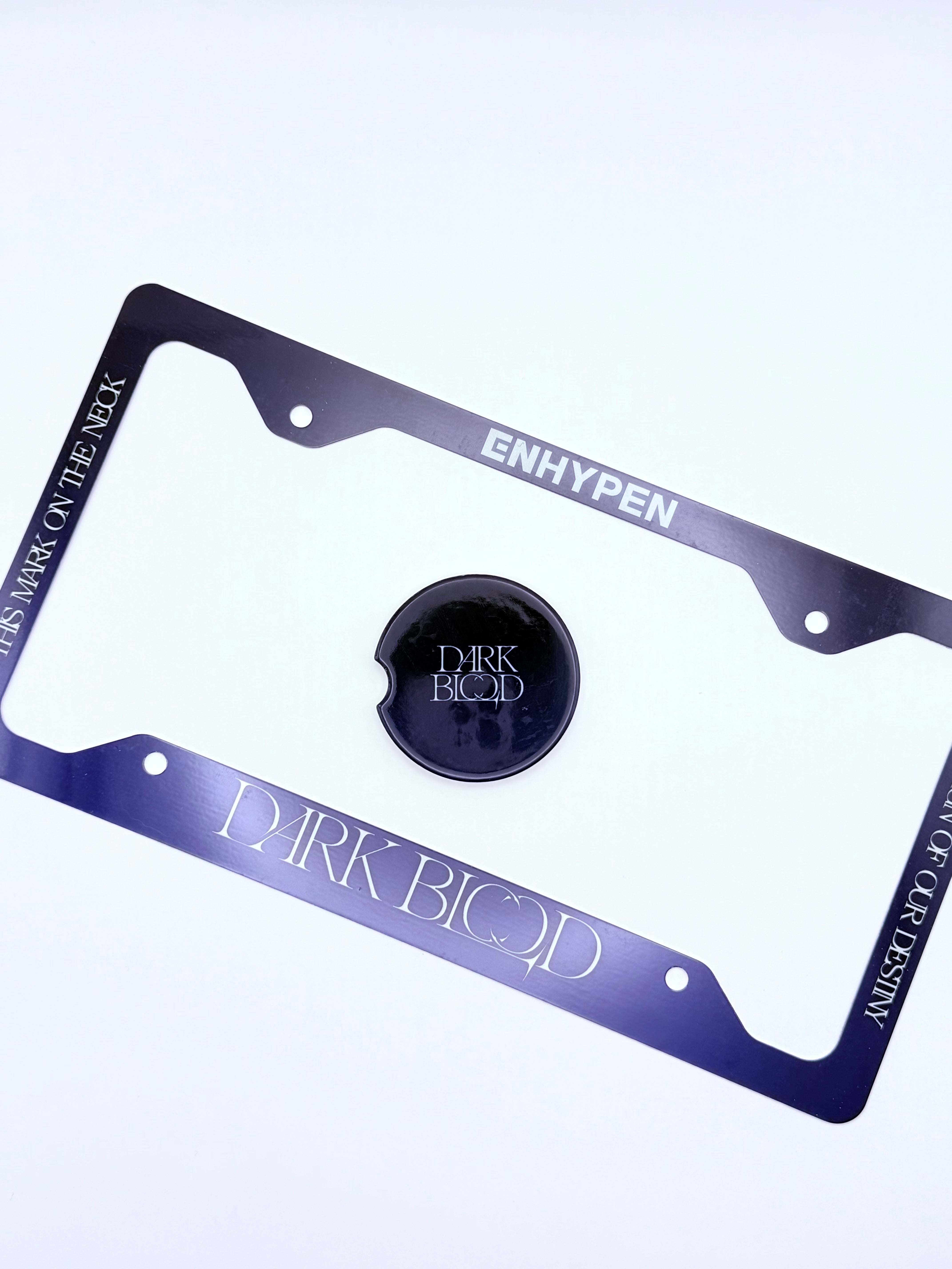 ENHYPEN Dark Blood Inspired License Plate Frame & Car Coaster