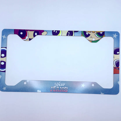 NewJeans x Powerpuff Girls Get Up Themed License Plate Frame