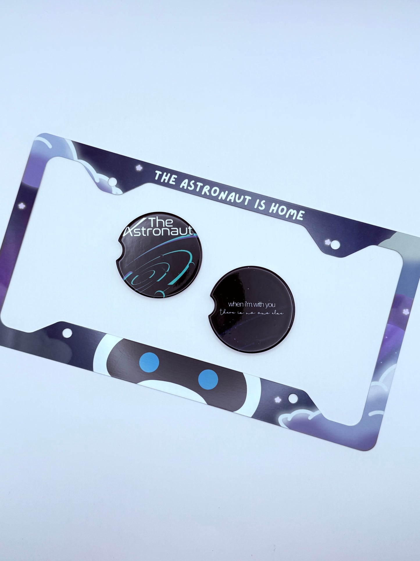 BTS Jin The Astronaut License Plate Frame & Car Coaster Bundle