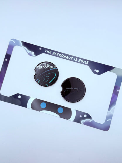 BTS Jin The Astronaut License Plate Frame & Car Coaster Bundle