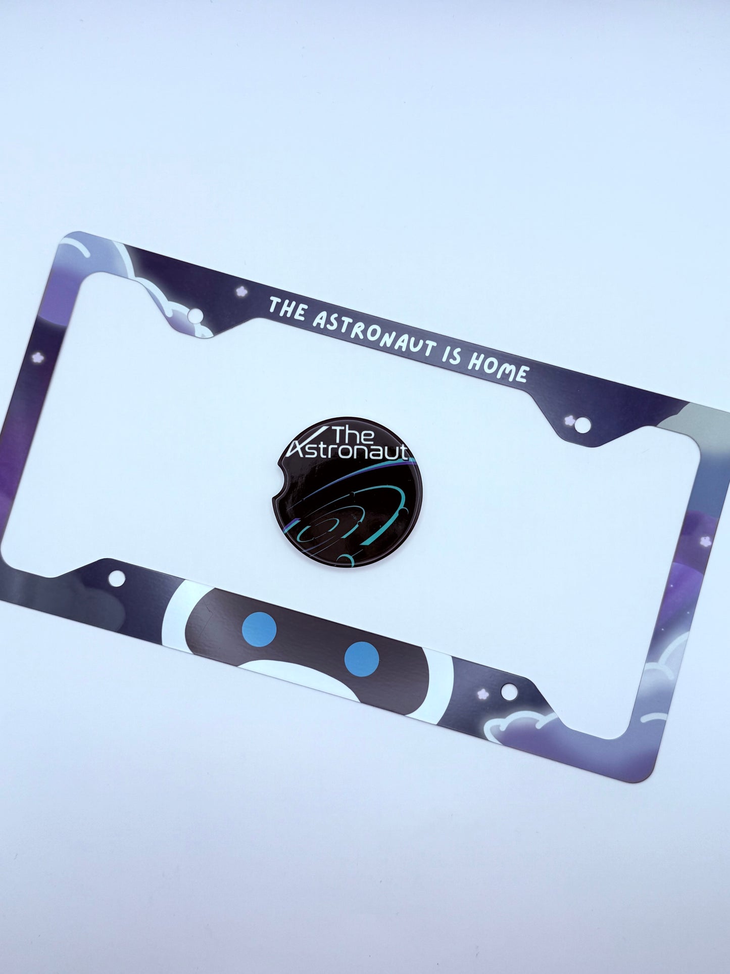 BTS Jin The Astronaut License Plate Frame & Car Coaster Bundle