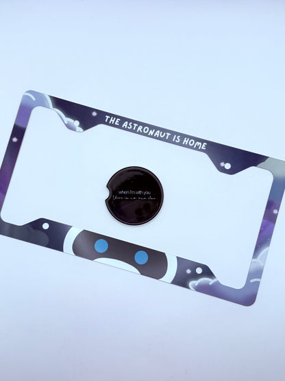 BTS Jin The Astronaut License Plate Frame & Car Coaster Bundle