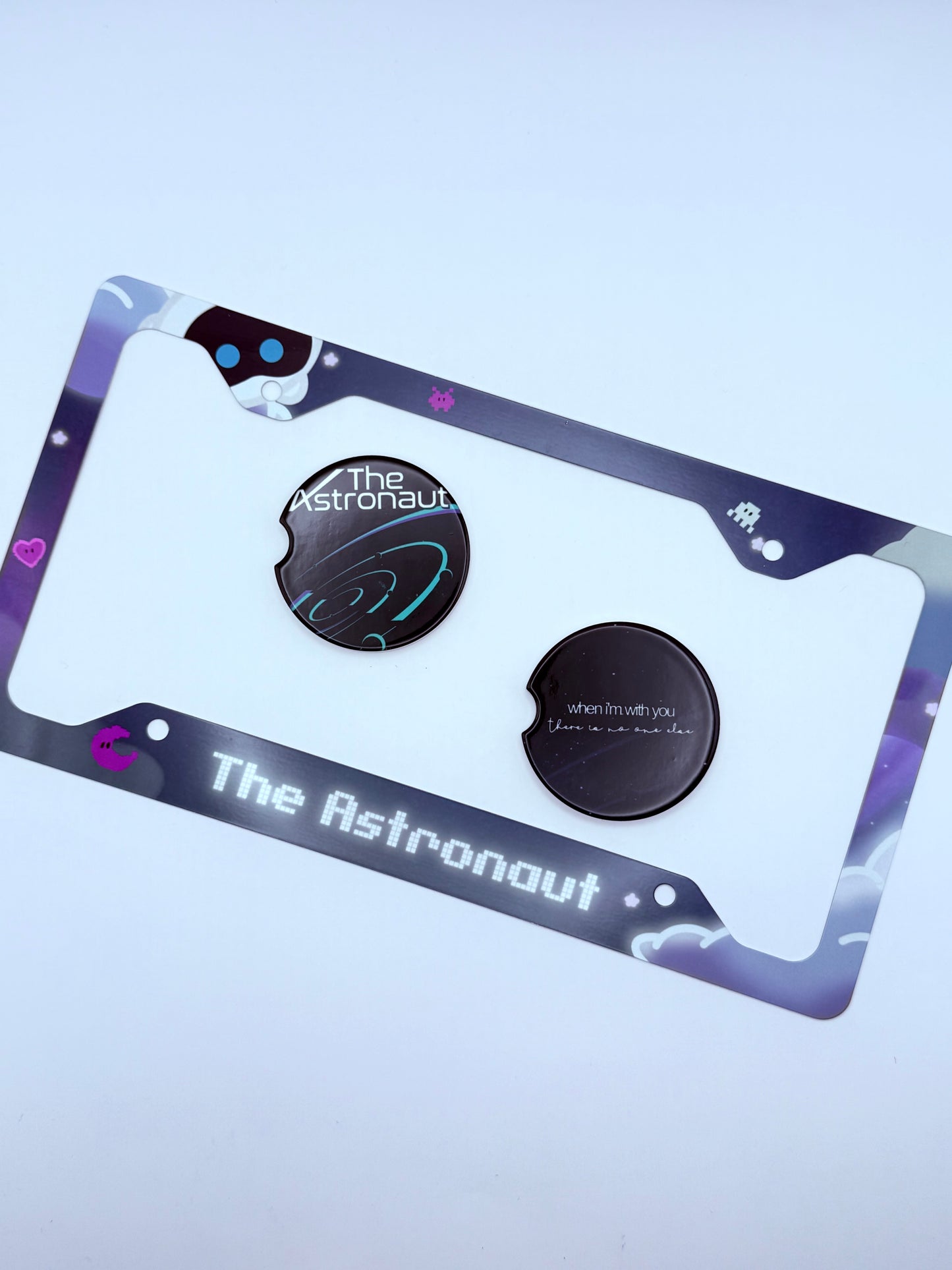 BTS Jin The Astronaut License Plate Frame & Car Coaster Bundle