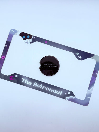 BTS Jin The Astronaut License Plate Frame & Car Coaster Bundle